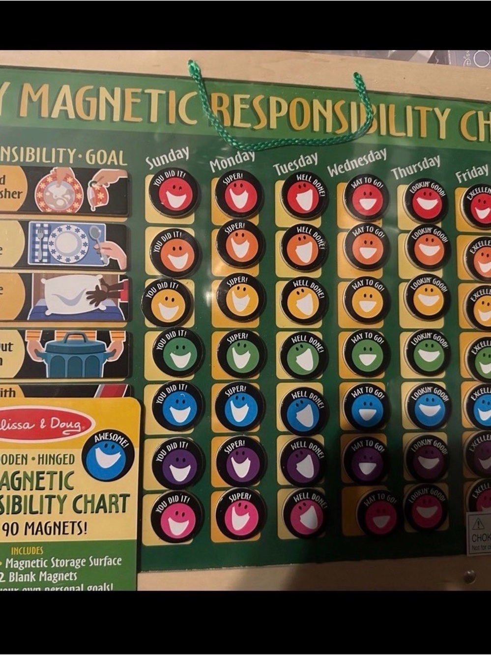 Melissa & Doug Magnetic Responsibility Chart - Colorful Reward Magnets